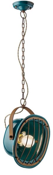 Lampadario ceramica ferroluce retrò industrial c1657 viv e27 led sospensione - Retrò