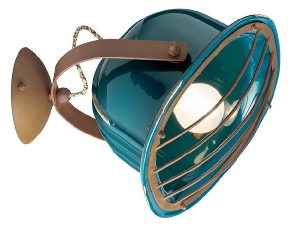 Applique ceramica ferroluce retrò industrial c1656 viv e27 led orientabile lampada parete - Retrò