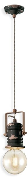 Lampadario ceramica ferroluce retrò urban c1840 e27 led sospensione rustica vintage - Retrò