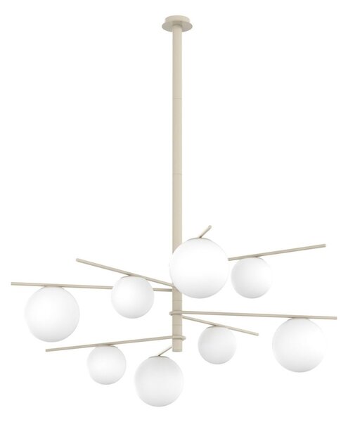 Lampadario moderno top light boomerang 1200 8 e27 led lampada soffitto sfere vetro - Top Light
