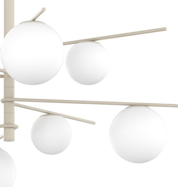 Lampadario moderno top light boomerang 1200 8 e27 led lampada soffitto sfere vetro - Top Light