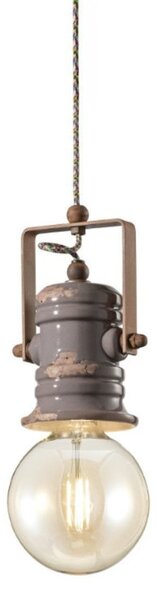 Lampadario ceramica ferroluce retrò urban c1840 e27 led sospensione rustica vintage - Retrò