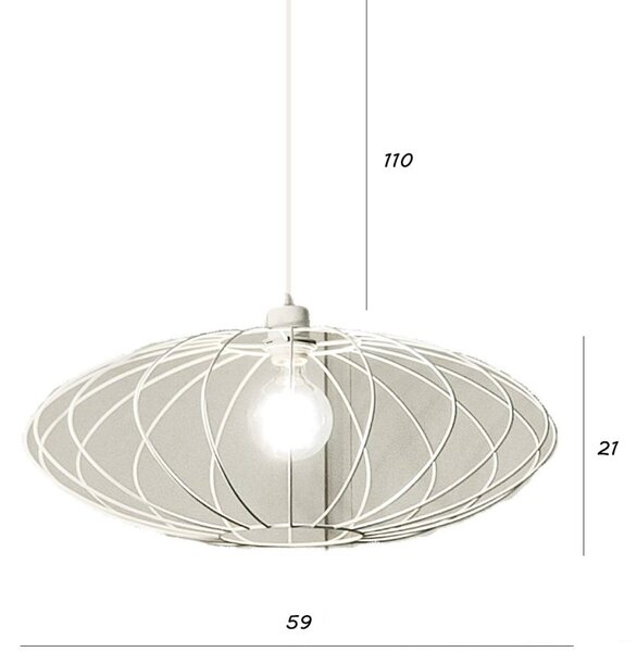 Lampadario moderno illuminando zucca sp bn e27 led metallo sospensione - Illuminando