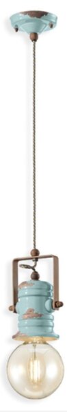 Lampadario ceramica ferroluce retrò urban c1840 e27 led sospensione rustica vintage - Retrò