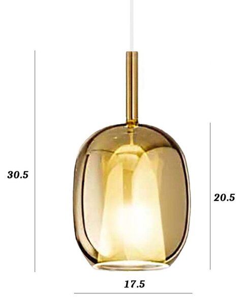 Lampadario classico perenz illumina rain 8252 or 6247 ob e27 led vetro oro specchiato lampada soffitto sospensione - Perenz