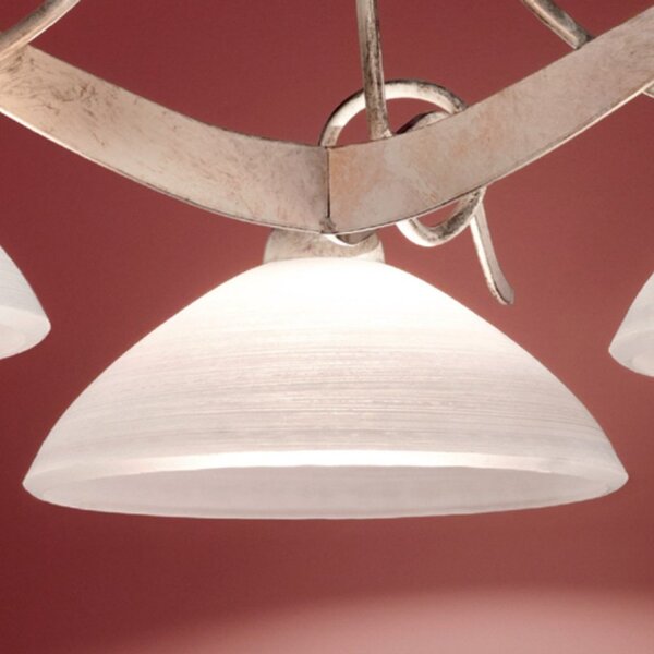 Lampadario classico rustico due p illuminazione yoke 2712 s3 e27 led avorio vetro sospensione lampada soffitto - Due P Illuminazione