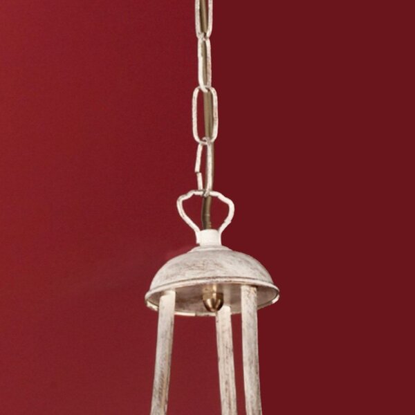 Lampadario classico rustico due p illuminazione yoke 2712 s3 e27 led avorio vetro sospensione lampada soffitto - Due P Illuminazione
