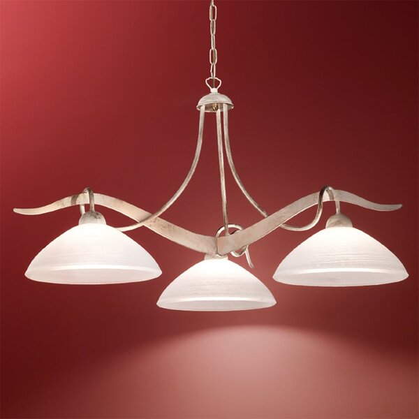 Lampadario classico rustico due p illuminazione yoke 2712 s3 e27 led avorio vetro sospensione lampada soffitto - Due P Illuminazione