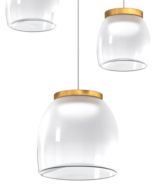 Lampadario moderno top light drum 1192 bi s3 tmix oro led 3000°k dimmerabile lampada soffitto modulo led integrato - Top Light