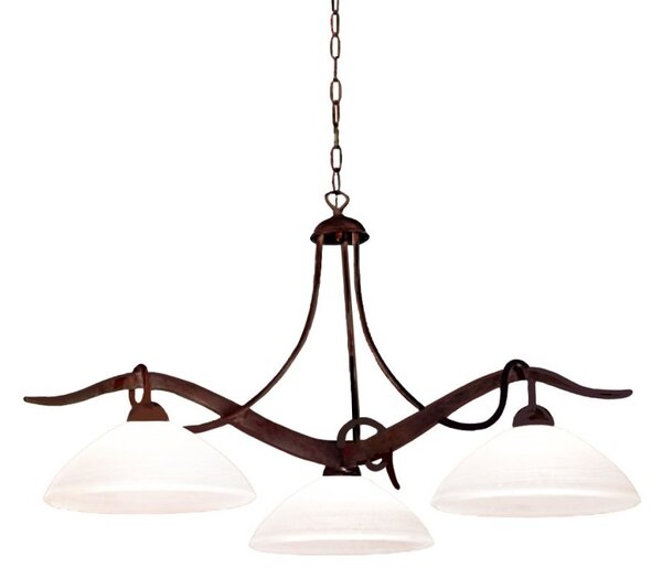 Lampadario classico rustico due p illuminazione yoke 2712 s3 e27 led marrone vetro sospensione lampada soffitto - Due P Illuminazione