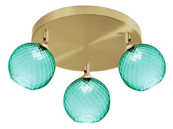 Plafoniera faretti due p universe 2719 pl3 e14 led spot vetro verde orientabili - Due P Illuminazione