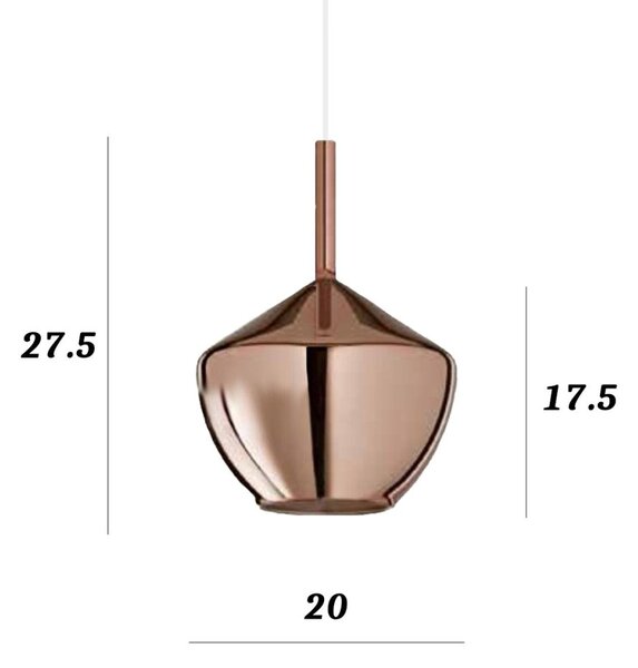 Lampadario classico perenz illumina rain 8250 rm 6247 bm e27 led sospensione lampada soffitto vetro rame - Perenz