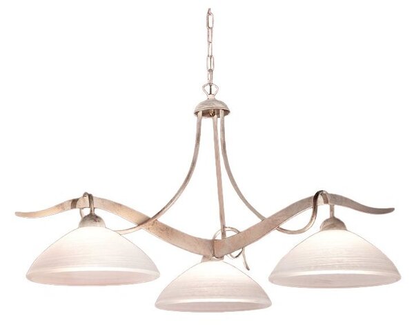 Lampadario classico rustico due p illuminazione yoke 2712 s3 e27 led avorio vetro sospensione lampada soffitto - Due P Illuminazione