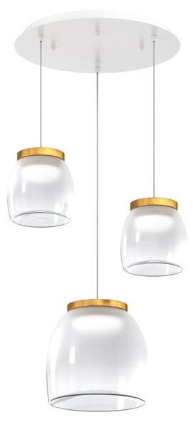 Lampadario moderno top light drum 1192 bi s3 tmix oro led 3000°k dimmerabile lampada soffitto modulo led integrato - Top Light