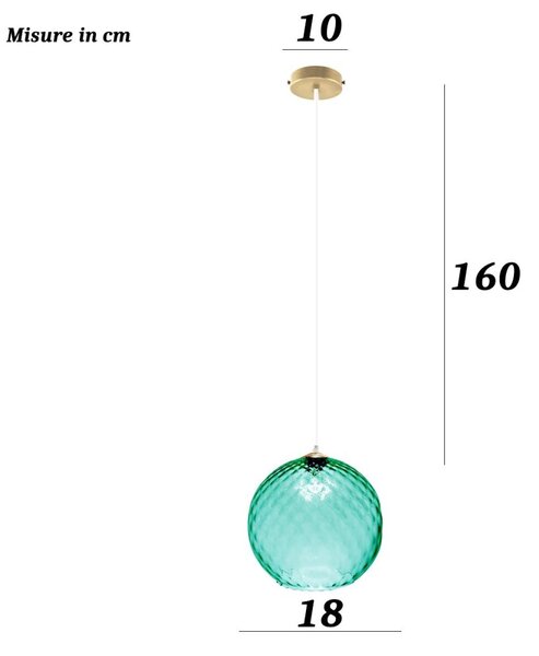 Lampadario vetro verde due p velvet 2720 sp e27 led lampada soffitto sospensione moderna - Due P Illuminazione