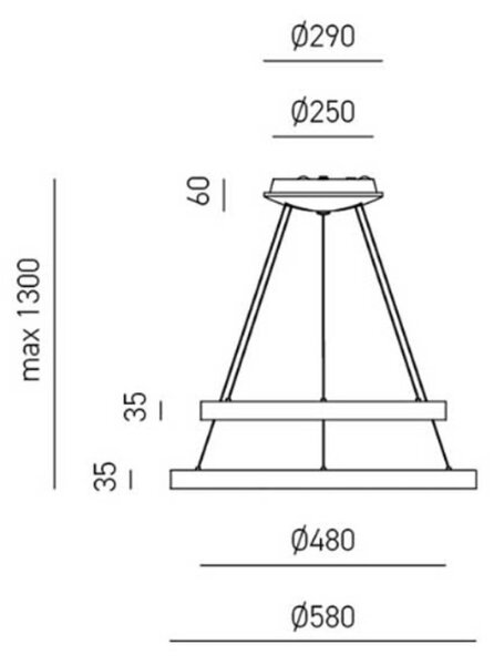 Lampadario anelli gea luce krizia s2 o 88w led alluminio sospensione - Gea Luce