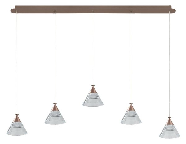 Lampadario led promoingross cony s5tr 2677lm oro rosato lampada soffitto classica cono - Promoingross