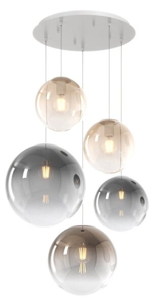 Lampadario moderno top light big eclipse 1194 bi s5 tmix e27 led vetro lampada soffitto sfera globo - Top Light