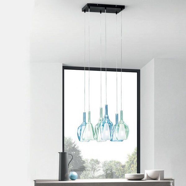 Lampadario moderno gea luce ofelia mini g9 s6 led metallo vetro lampada soffitto - Gea Luce