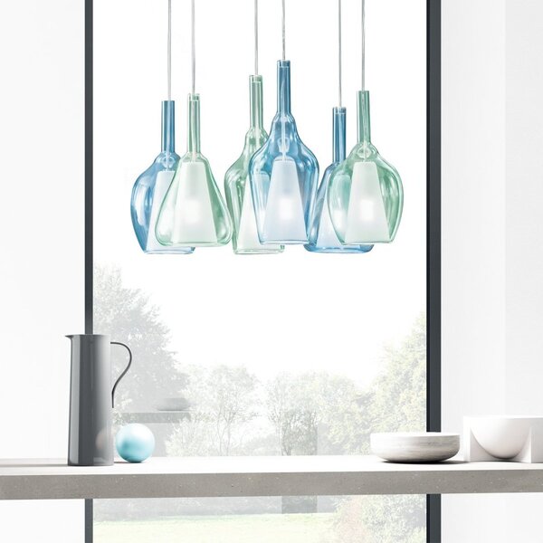 Lampadario moderno gea luce ofelia mini g9 s6 led metallo vetro lampada soffitto - Gea Luce