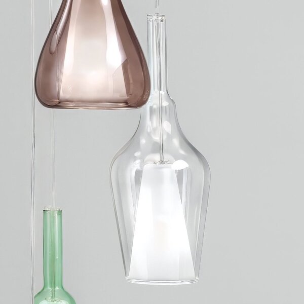 Lampadario moderno gea luce ofelia mini g9 s6 led metallo vetro multicolor lampada soffitto - Gea Luce