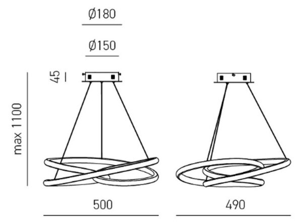 Lampadario moderno gea luce diva sp t led alluminio sospensione - Gea Luce