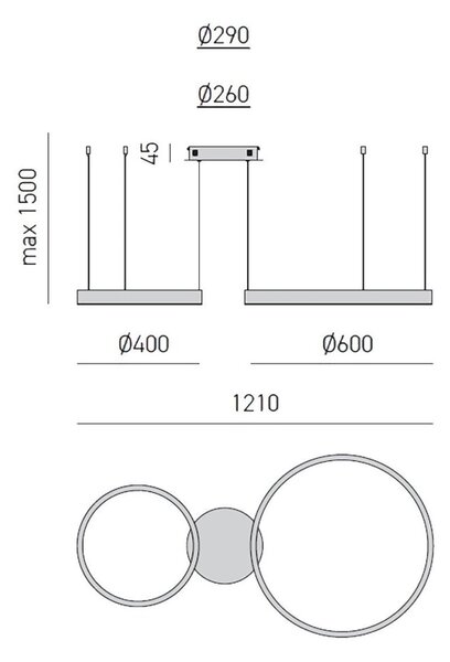 Lampadario classica gea luce criseide s2d o led alluminio sospensione - Gea Luce
