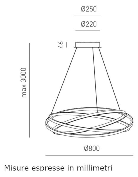 Lampadario moderno gea luce atia sm b led alluminio silicone sospensione - Gea Luce
