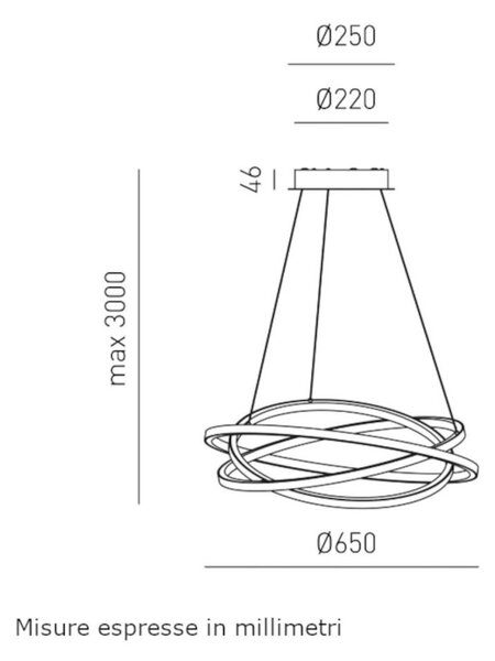 Lampadario moderno gea luce atia sp b led alluminio silicone sospensione - Gea Luce