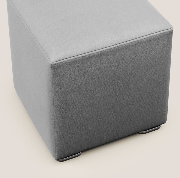 Cube pouf in microfibra smacchiabile T11 grigio
