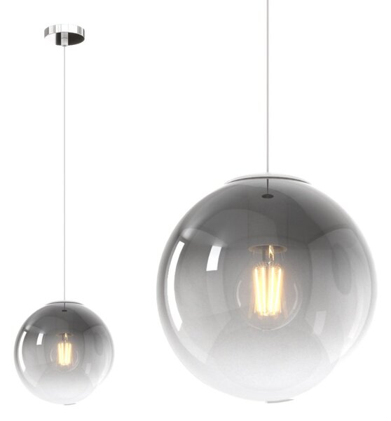 Lampadario moderno top light big eclipse 1194 cr s20 fu e27 led vetro soffiato lampada soffitto sfera globo - Top Light