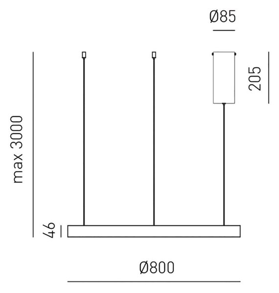 Lampadario moderno gea luce criseide s 1p nero led alluminio biemissione sospensione - Gea Luce