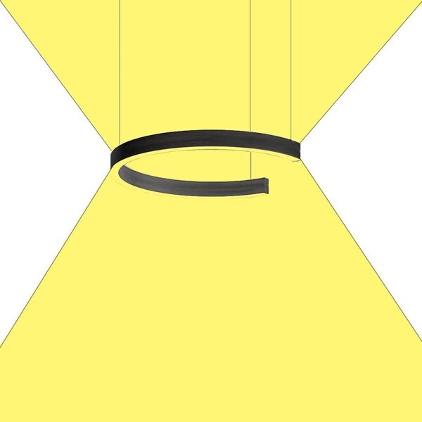 Lampadario moderno gea luce criseide s 1p nero led alluminio biemissione sospensione - Gea Luce