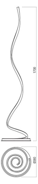 Piantana led redo group scroll 01-4281 4283 led cct lampada terra dimmerabile moderna - Redo Group