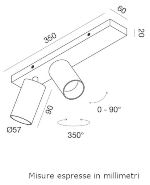 Plafoniera moderna gea led gfa1399 gu10 led orientabile spot soffitto - Gea Led