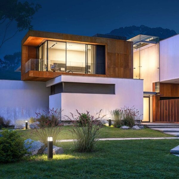 Lampioncino moderno gea led ges2031 e27 led ip44 alluminio policarbonato bollard - Gea Led