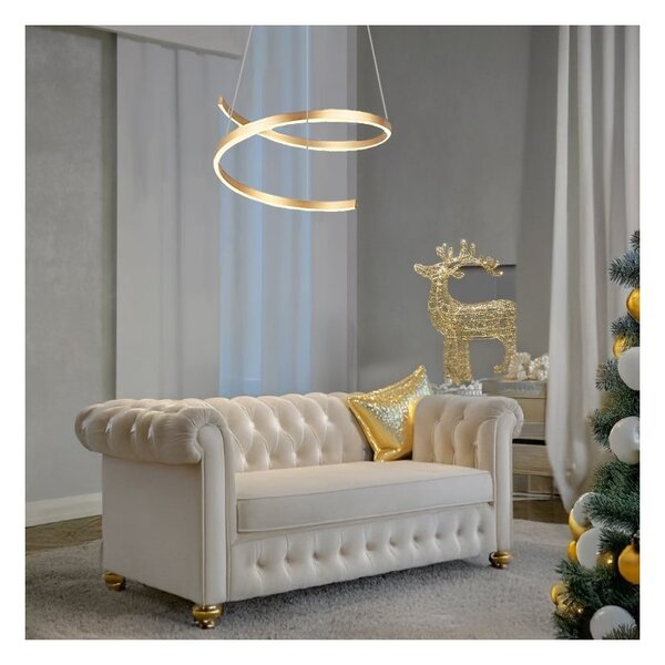 Lampadario classico redo group scroll 01-4017 led cct sospensione lampada soffitto bronzo modulo led dimmerabile - Redo Group