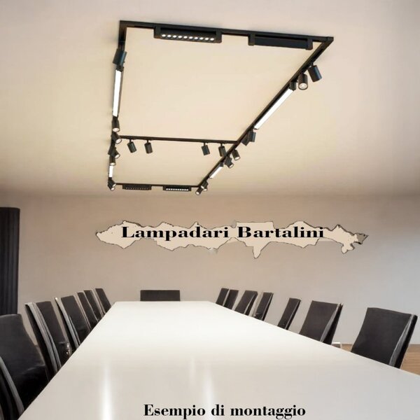 Binario top light mono 1203 s1ot+yari or 300 n gu10 led lampada soffitto faretti orientabili moderno - Top Light