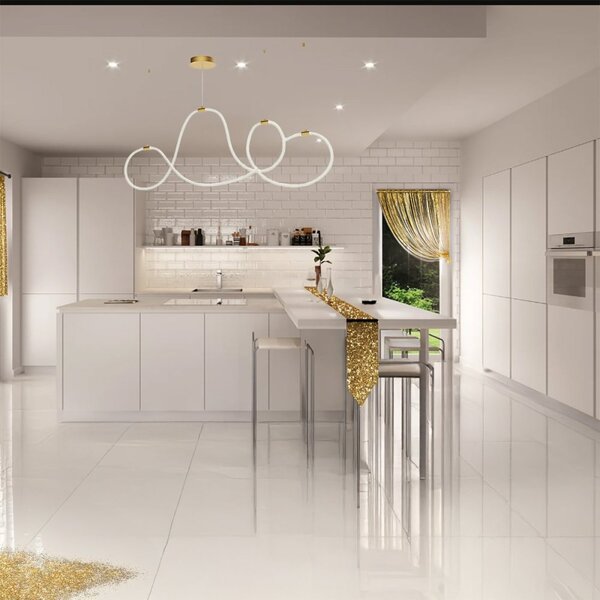 Lampadario led redo group henk 01-3556 matt gold 2700lm dimmerabile lampada soffitto moderna classica - Redo Group