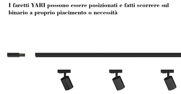 Binario top light mono yarikit 200 ne gu10 led lampada soffitto faretti spot orientabili moderno - Top Light
