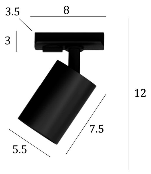 Binario top light mono mixkit 300l n ne gu10 led integrato 4000k lampada soffitto faretti orientabili moderno - Top Light