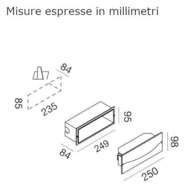 Segnapasso incasso gea led ges2002 led ip65 alluminio classico - Gea Led