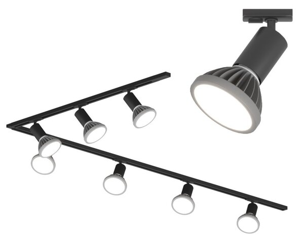 Binario top light mono amoskit 300l e27 led lampada soffitto faretti spot orientabili moderno classico - Top Light