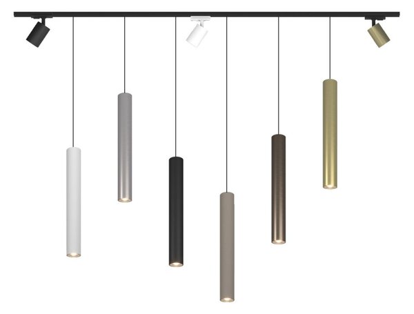 Binario top light mono 1203 yari 200 n gu10 led lampada soffitto faretti orientabili moderno - Top Light