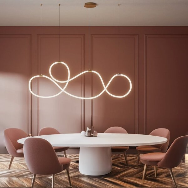 Lampadario led redo group henk 01-3556 matt gold 2700lm dimmerabile lampada soffitto moderna classica - Redo Group