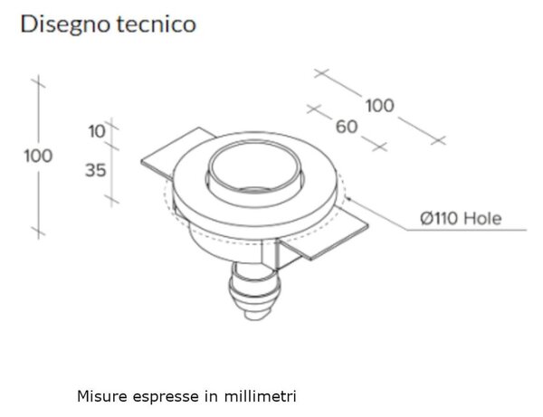 Faretto incasso sforzin illuminazione thessaly t409 gu10 led gesso spot cartongesso - Sforzin Illuminazione