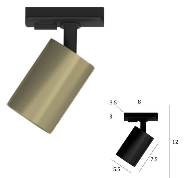Binario top light mono mixkit 100 n or gu10 led integrato 4000k lampada soffitto faretti orientabili classico moderno - Top Light