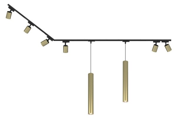 Binario top light mono 1203 s1ot+yari or 300 n gu10 led lampada soffitto faretti orientabili moderno - Top Light