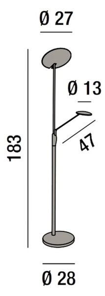Piantana led dimmerabile perenz miranda 6448 b 3000k doppia luce dimmerabile orientabile - Perenz
