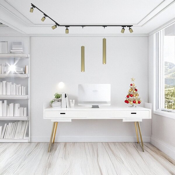 Binario top light mono 1203 s1ot+yari or 300 n gu10 led lampada soffitto faretti orientabili moderno - Top Light